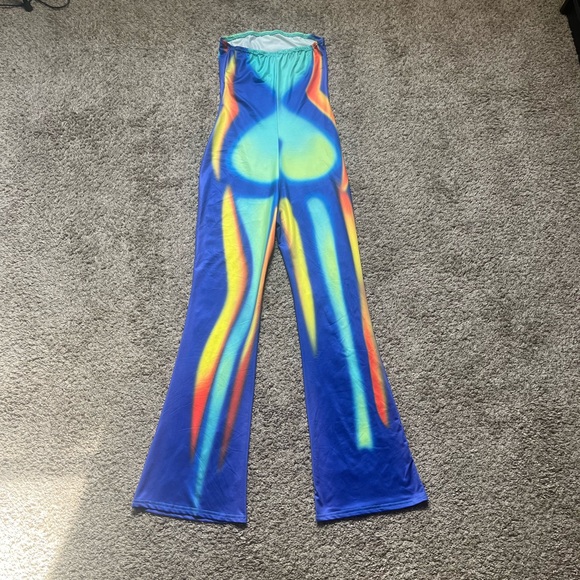 Thermal Multicolored Strapless Bodycon Jumpsuit. - Picture 2 of 2